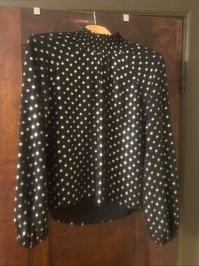 Yumi Kim Black Polka Dot Long Sleeve Blouse